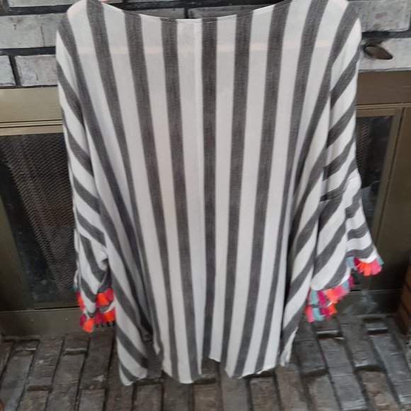 Striped Neon Fringe Top - Picture 2 of 4